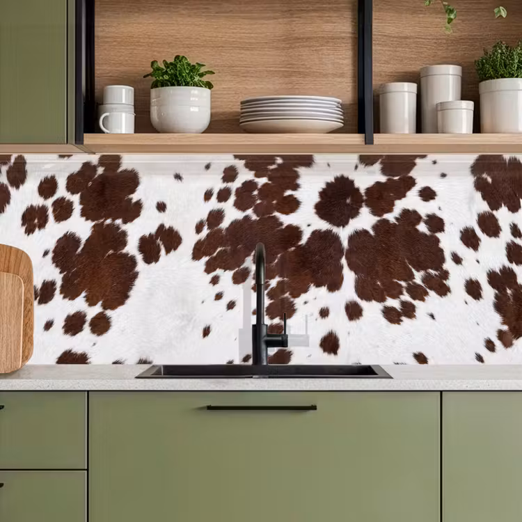 Koeienhuid - Klassiek - Bruin keuken achterwand 2 middel -sfeer3