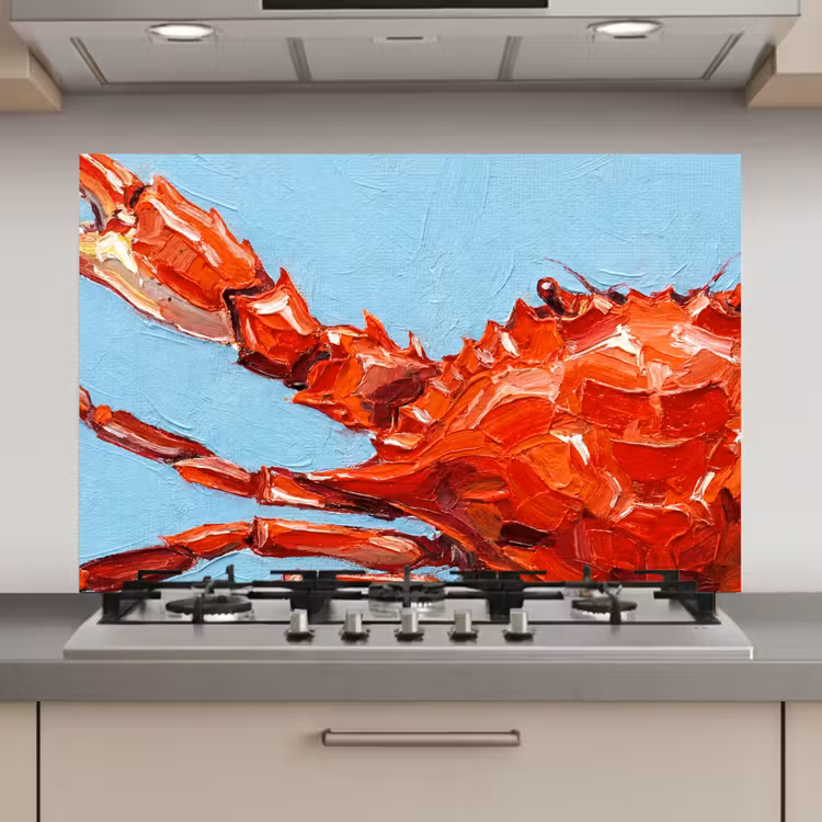 Krab - Zee - Dieren - Abstract - Rood keuken achterwand spatscherm klein -3d_website