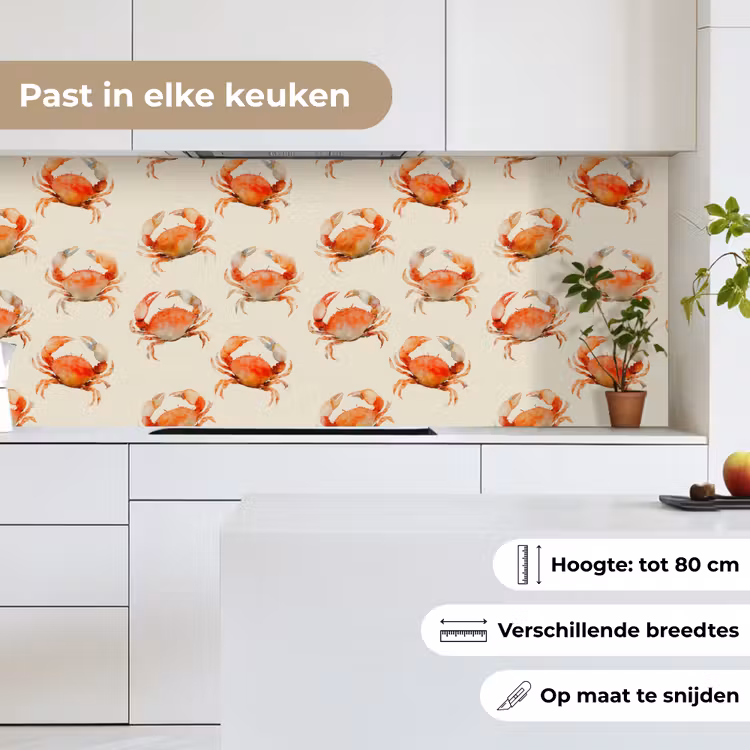 Krabben - Patroon - Oranje keuken achterwand 2 middel 871 -sfeer4_NL