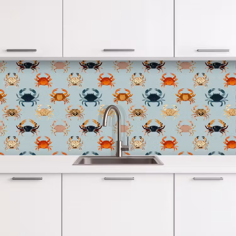 Krabben - Speels - Kleurrijk keuken achterwand 2 middel 871 -3d