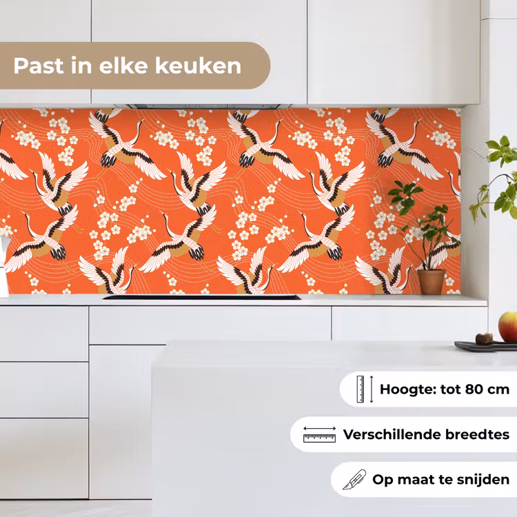 Kraanvogel - Sakura - Patronen - Japans keuken achterwand 2 middel 871 -sfeer4_NL
