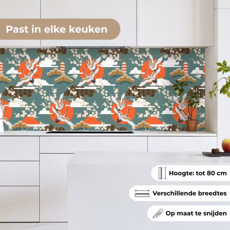 Kraanvogel - Sakura - Zon - Patronen keuken achterwand 2 middel 871 -sfeer4_NL