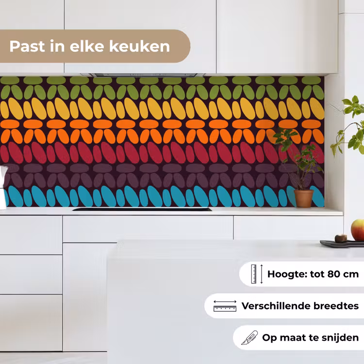 Haakpatronen - Retro - Regenboog keuken achterwand 2 middel 871 -sfeer4_NL