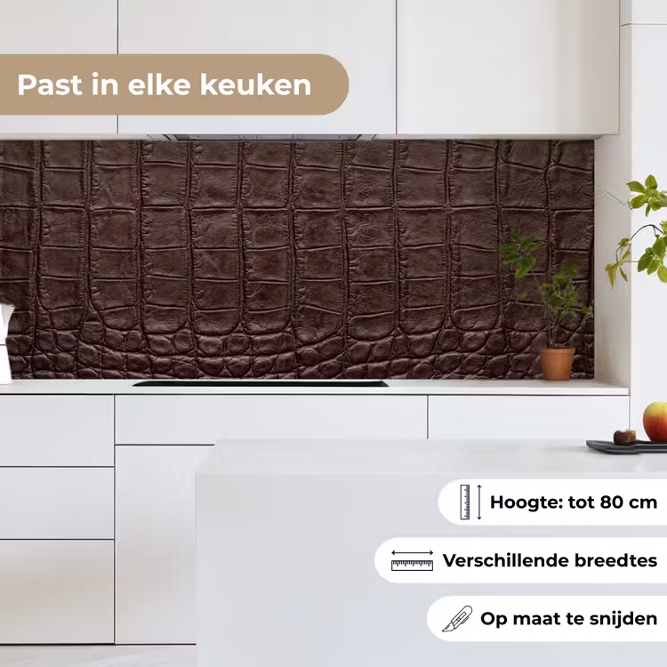 Krokodil - Leer - Bruin keuken achterwand 2 middel -sfeer4_NL