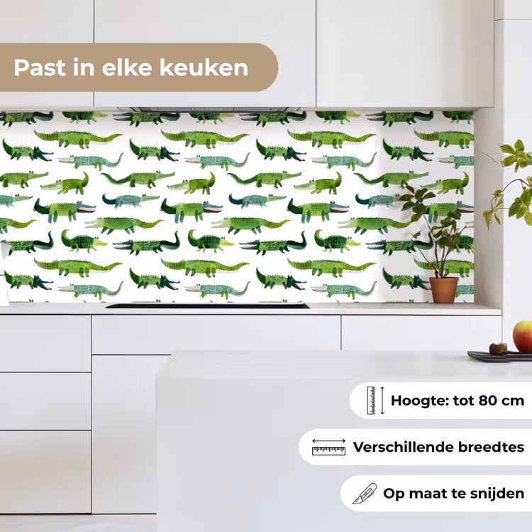krokodillen - Speels - Groen keuken achterwand 2 middel 871 -sfeer4_NL
