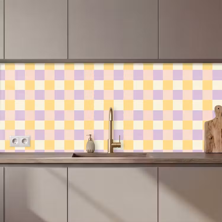 Blokjes - Lila - Geel keuken achterwand 2 middel 871 zz_3dshopping