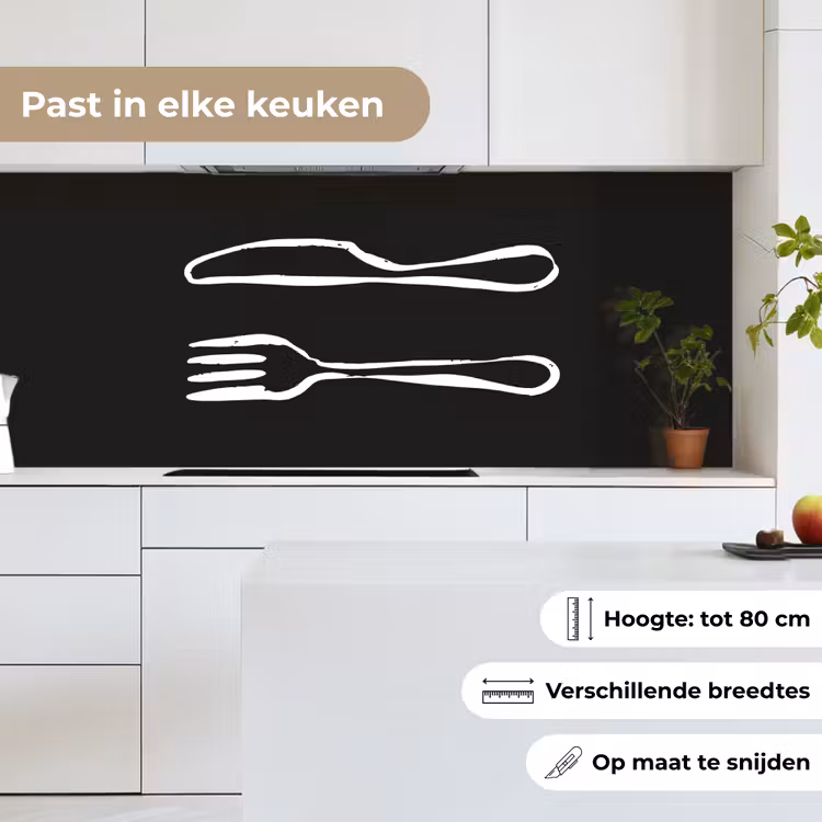 Bestek - Liggend - Zwart - Wit keuken achterwand 2 middel -sfeer4_NL