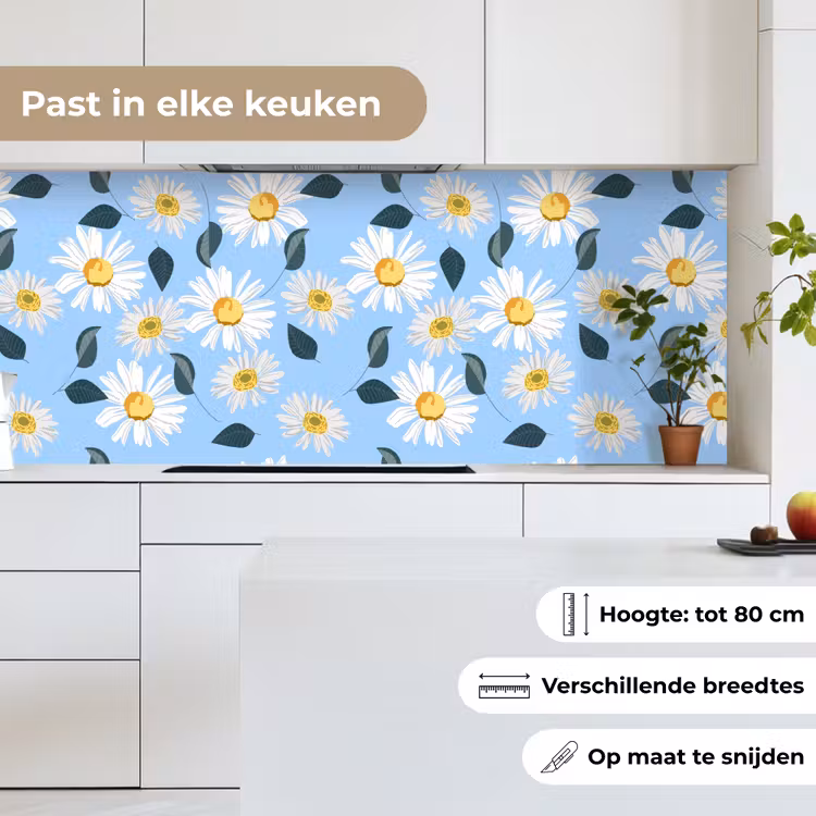 Madeliefjes - Blauw - Patroon keuken achterwand 2 middel 871 -sfeer4_NL