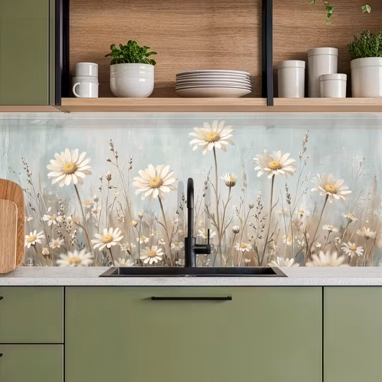 Madelief - Illustratie - Wit keuken achterwand 2 middel -sfeer3