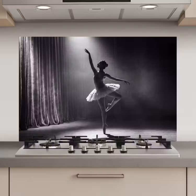 Danser - Podium - Zwart-wit - Kunst - Klassiek keuken achterwand spatscherm klein -3d_website