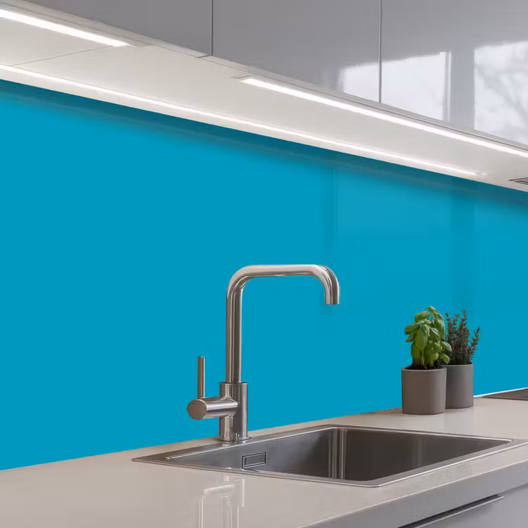 Deep - Turquoise - Turkoois keuken achterwand 2 middel 871 -3d_schuin