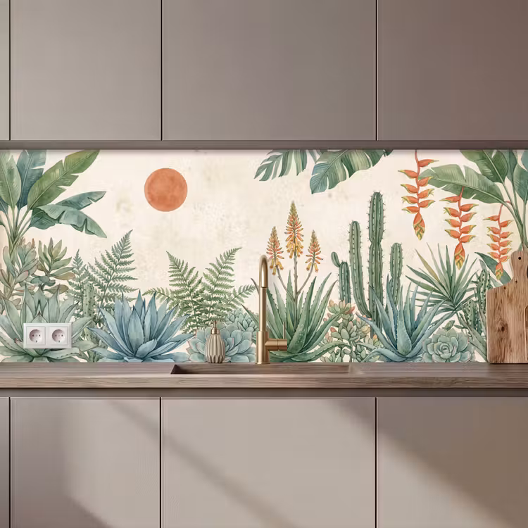 Woestijn - Planten - Groen keuken achterwand 2 middel zz_3dshopping