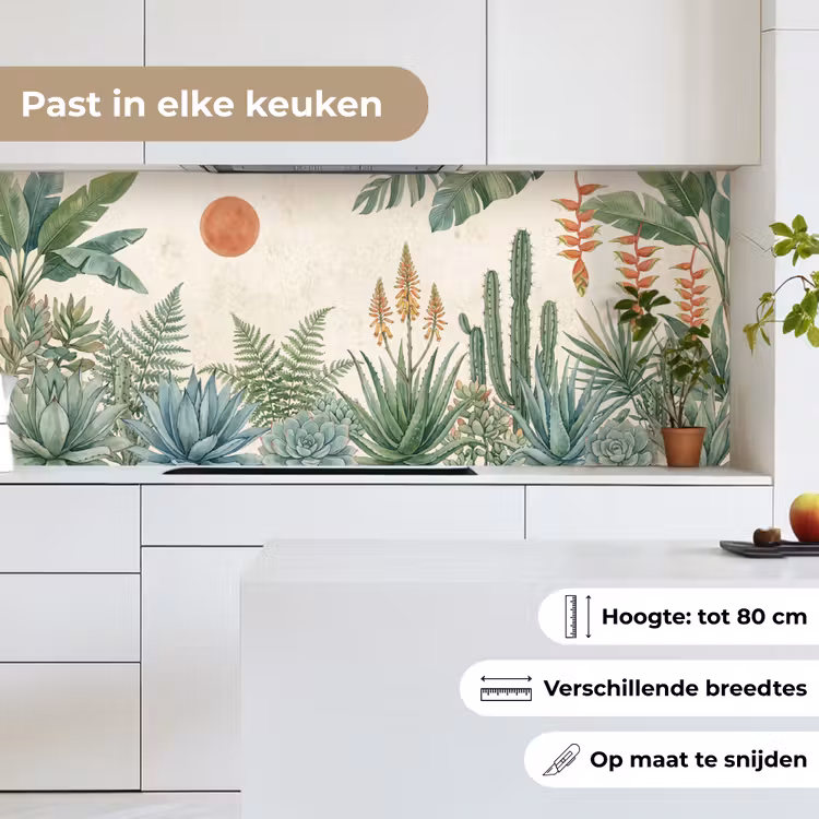 Woestijn - Planten - Groen keuken achterwand 2 middel -sfeer4_NL