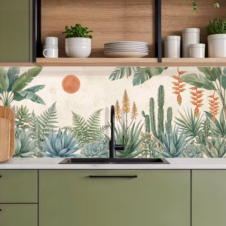 Woestijn - Planten - Groen keuken achterwand 2 middel -sfeer3