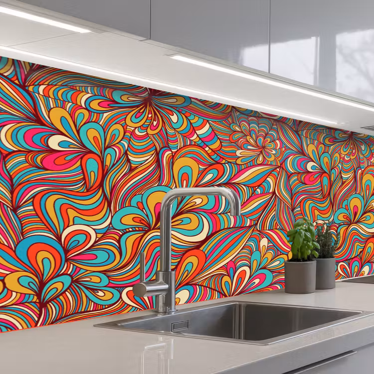 Design - Jaren 70 - Fantasy - Kleur keuken achterwand 2 middel 871 -3d_schuin