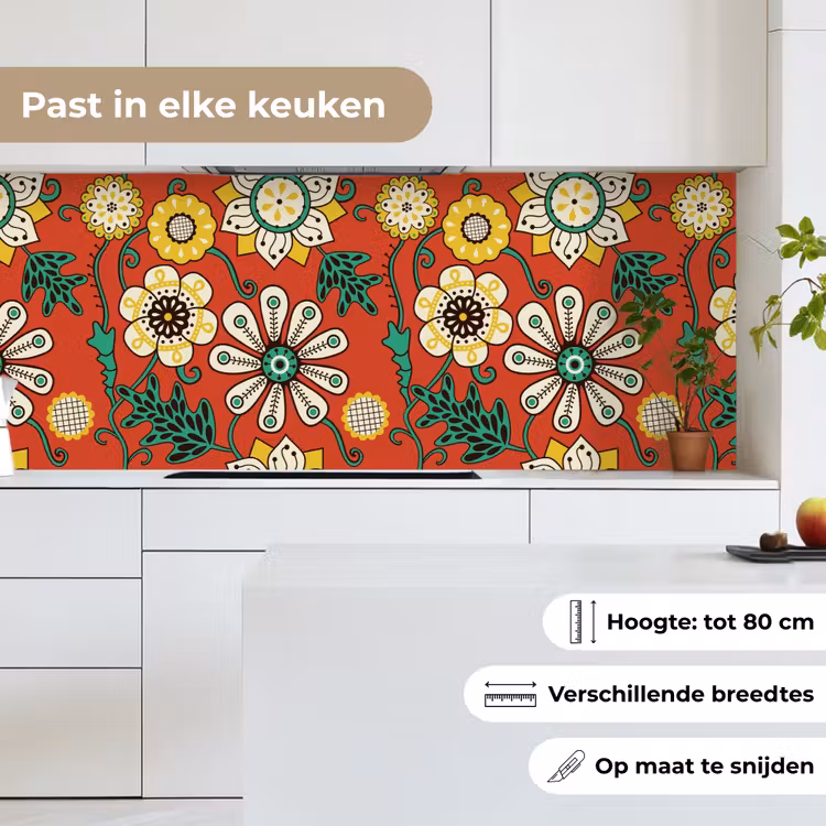 Design - Bloemen - Hippie - Retro keuken achterwand 2 middel 871 -sfeer4_NL