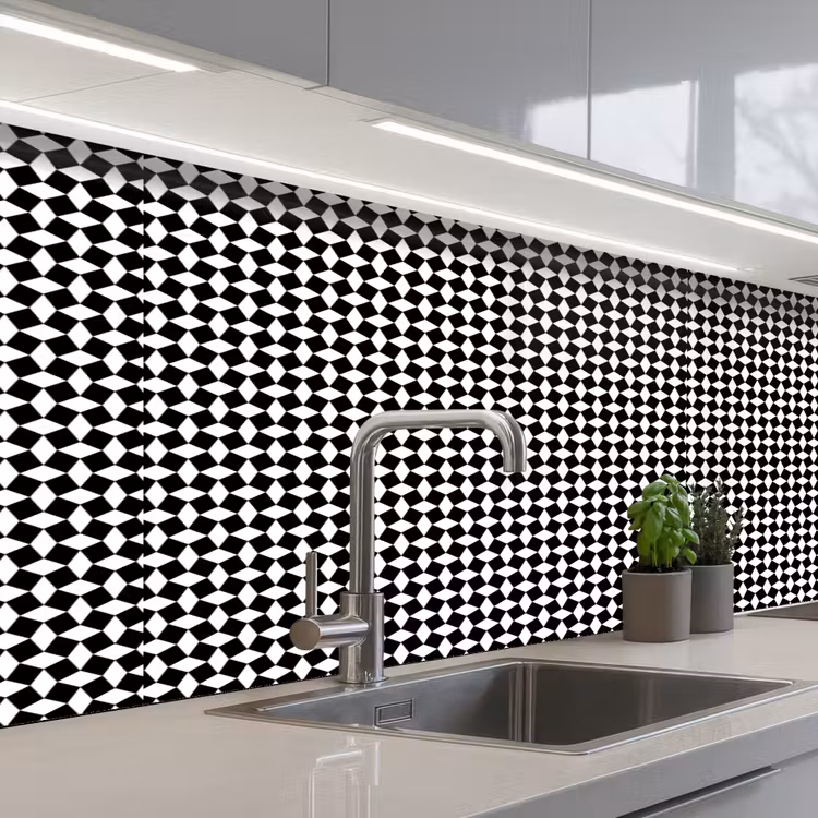 Design - Geometrie - Patroon keuken achterwand 2 middel 871 -3d_schuin
