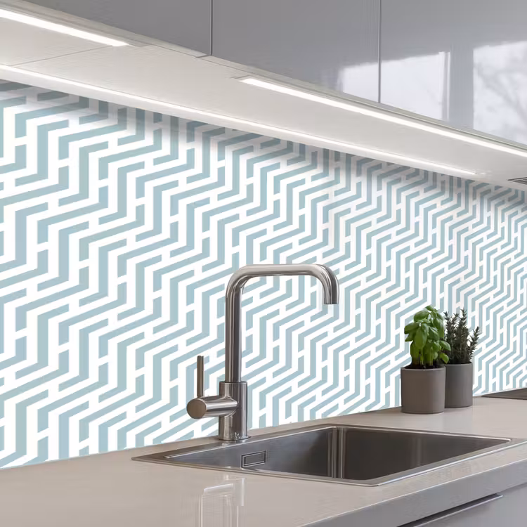 Design - Geometrie - Patroon - Groen keuken achterwand 2 middel 871 -3d_schuin