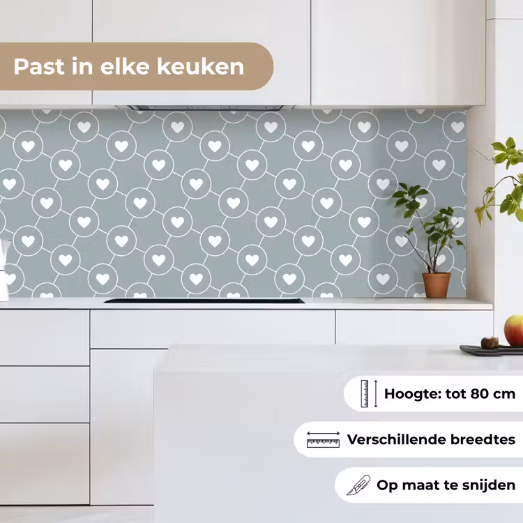 Design - Geometrie - Patroon - Hart keuken achterwand 2 middel 871 -sfeer4_NL