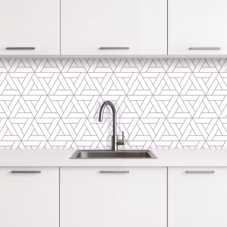 Design - Lijn - Patroon - Zwart - Wit keuken achterwand 2 middel 871 -3d