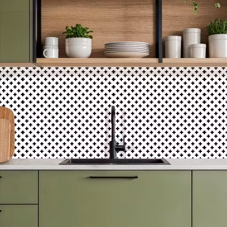 Design - Lijn - Patroon - Zwart - Wit keuken achterwand 2 middel 871 -sfeer3