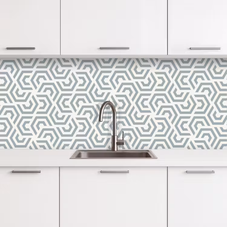 Design - Lijn - Patroon - Groen keuken achterwand 2 middel 871 -3d