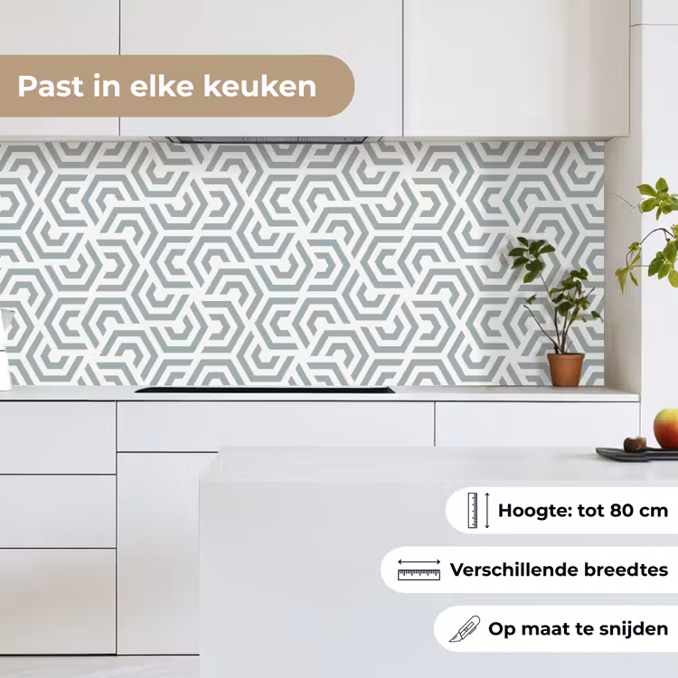 Design - Lijn - Patroon - Groen keuken achterwand 2 middel 871 -sfeer4_NL
