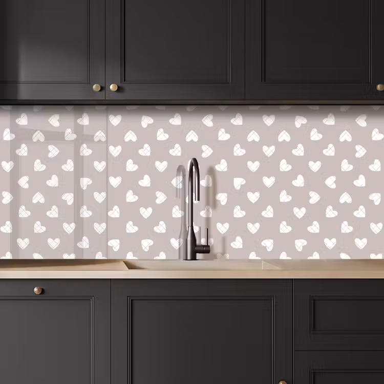 Design - Lijn - Patroon - Hart - Grijs keuken achterwand 2 middel 871 -sfeer1