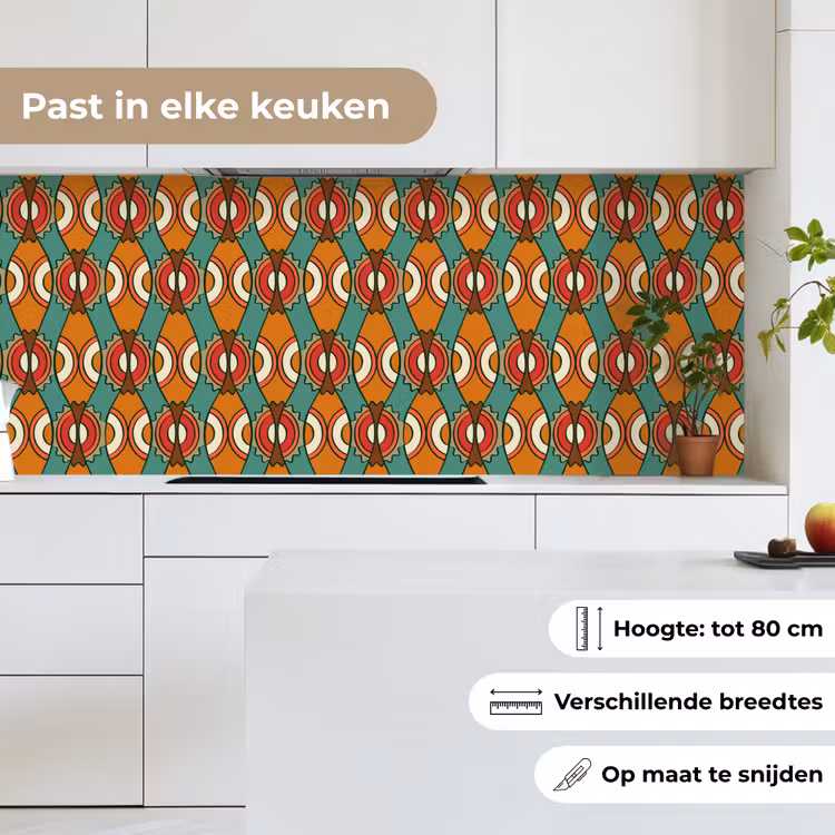 Design - Retro - Oranje - Abstract keuken achterwand 2 middel 871 -sfeer4_NL