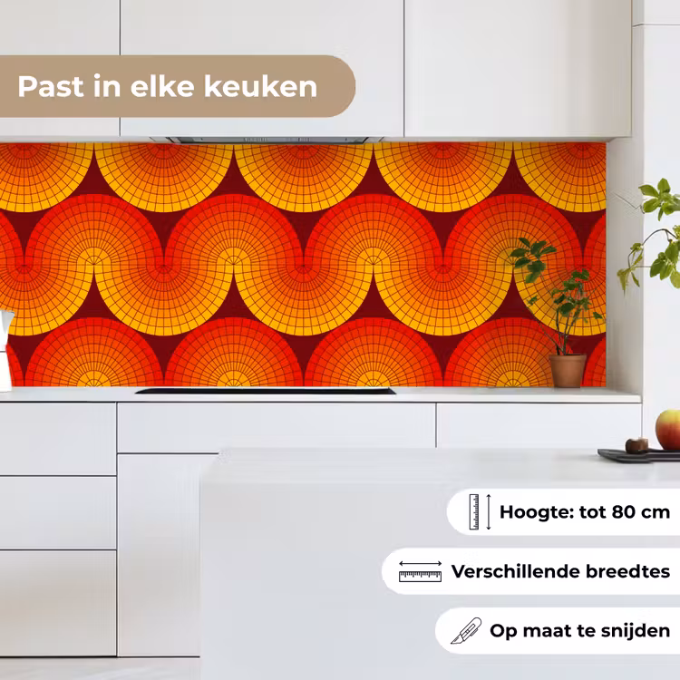 Design - Retro - Rood - Abstract keuken achterwand 2 middel 871 -sfeer4_NL