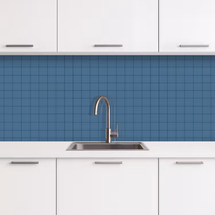 Ruiten - Geometrisch - Blauw keuken achterwand 2 middel 871 -3d