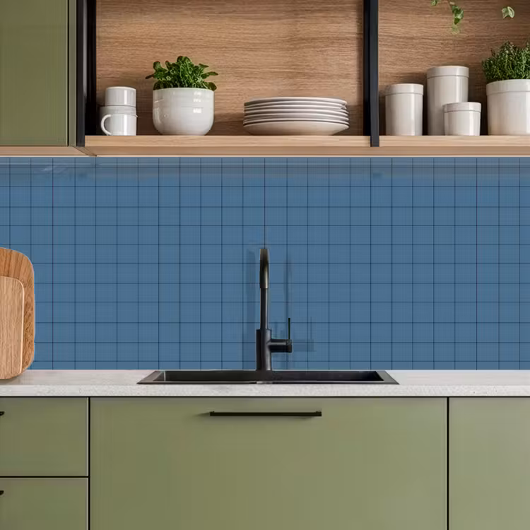 Ruiten - Geometrisch - Blauw keuken achterwand 2 middel 871 -sfeer3