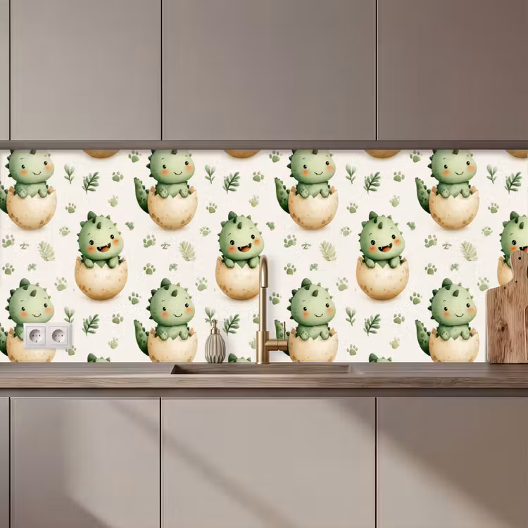 Dino - Eieren - Groen keuken achterwand 2 middel 871 zz_3dshopping