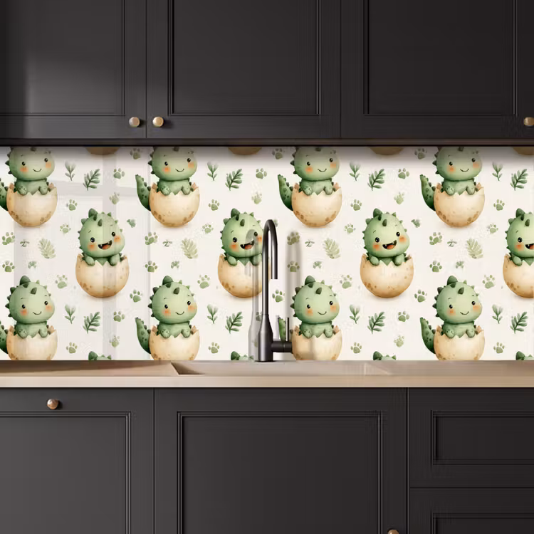 Dino - Eieren - Groen keuken achterwand 2 middel 871 -sfeer1