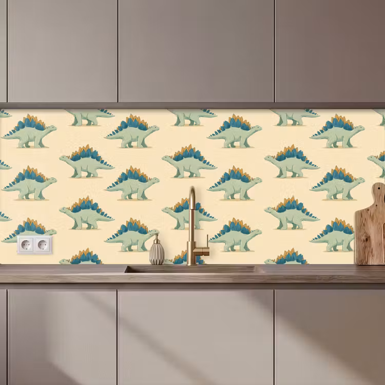Dino - Patroon - Groen keuken achterwand 2 middel 871 zz_3dshopping