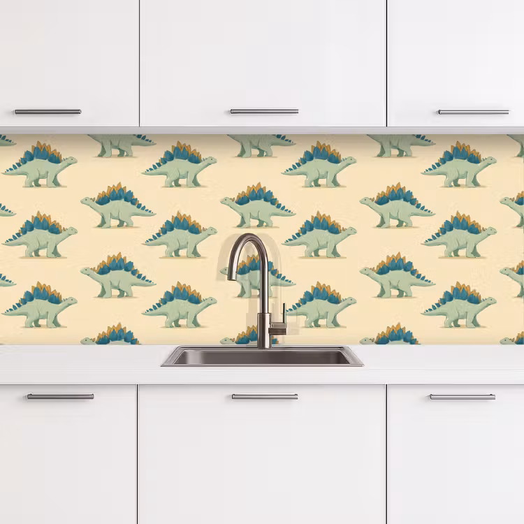 Dino - Patroon - Groen keuken achterwand 2 middel 871 -3d