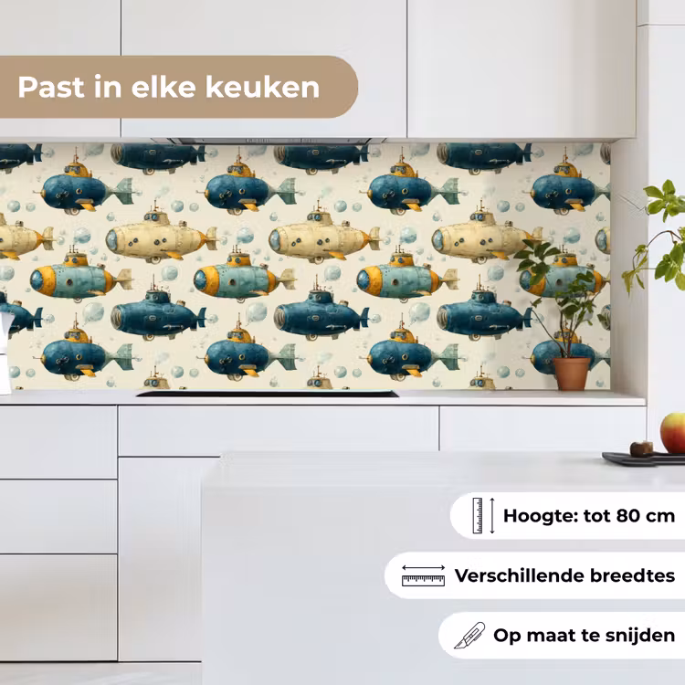 Duikboot - Fantasie - Kleurrijk keuken achterwand 2 middel 871 -sfeer4_NL