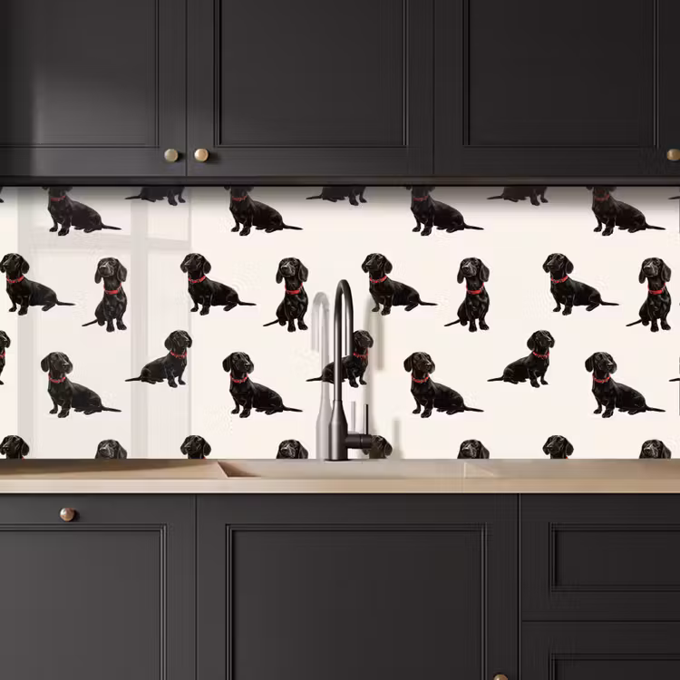 Hond - Patroon - Zwart keuken achterwand 2 middel 871 -sfeer1