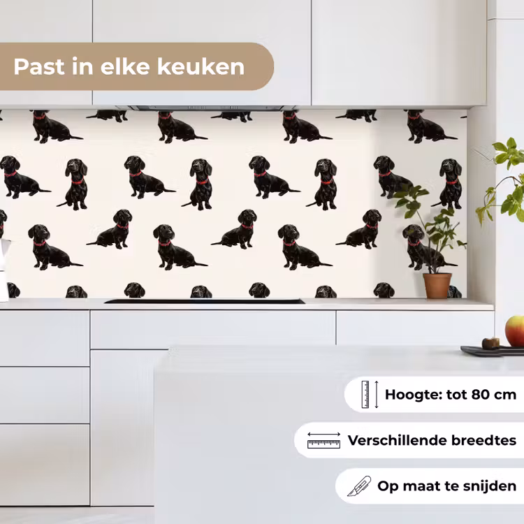 Hond - Patroon - Zwart keuken achterwand 2 middel 871 -sfeer4_NL