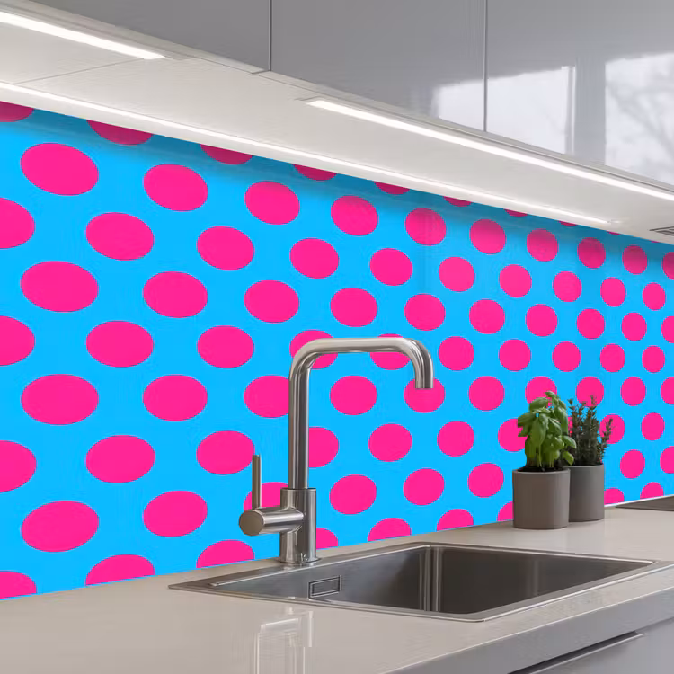 Stippen - Klassiek - Roze keuken achterwand 2 middel 871 -3d_schuin