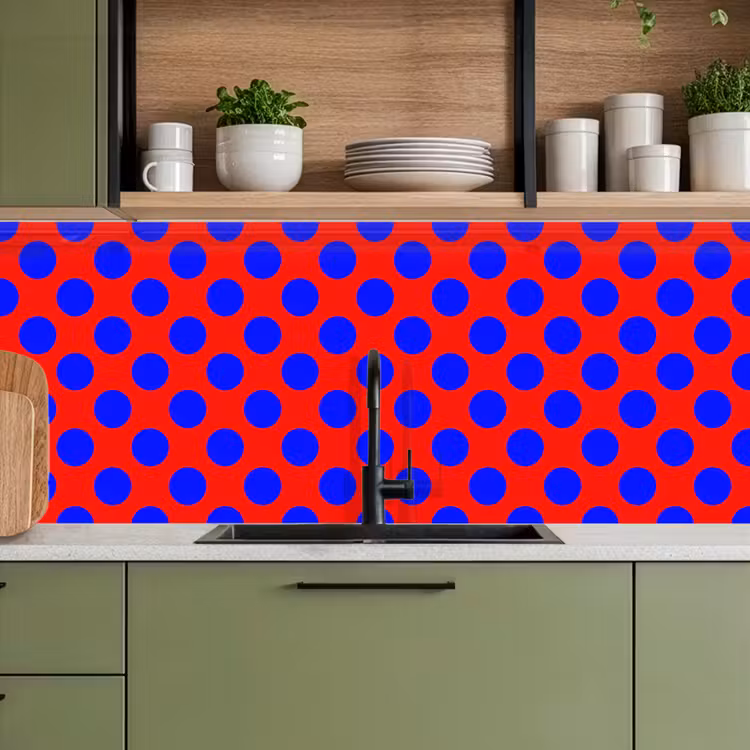 Dots - Klassiek - Rood keuken achterwand 2 middel 871 -sfeer3