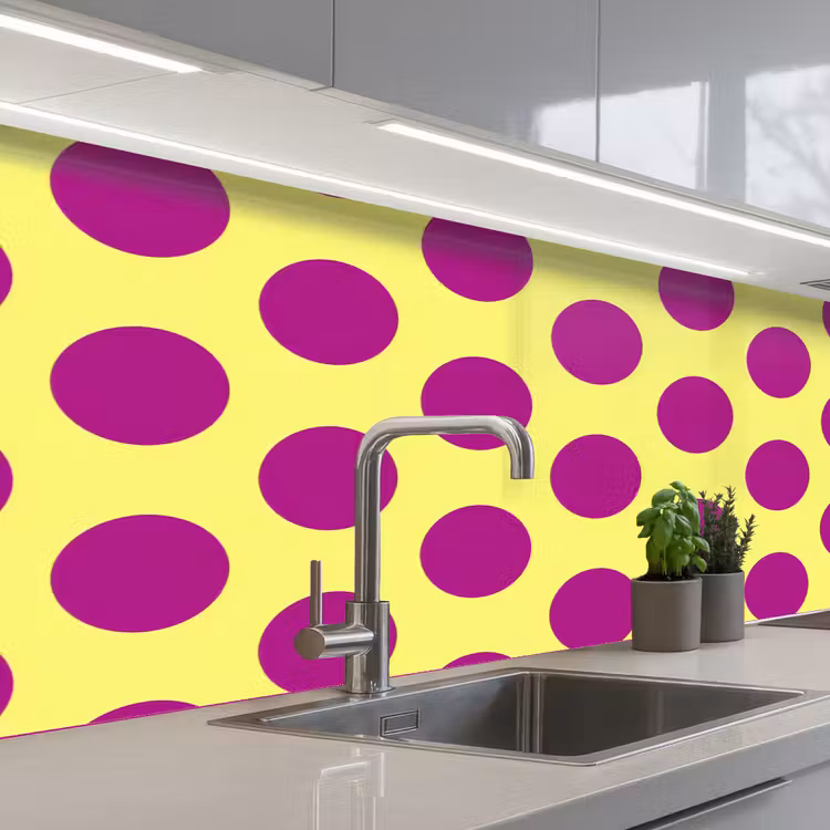 Dots - Klassiek - Geel keuken achterwand 2 middel 871 -3d_schuin