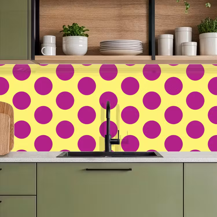 Dots - Klassiek - Geel keuken achterwand 2 middel 871 -sfeer3