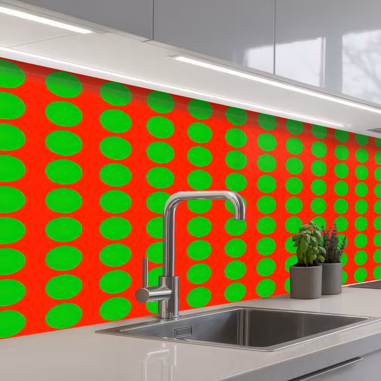 Stippen - Patroon - Groen keuken achterwand 2 middel 871 -3d_schuin