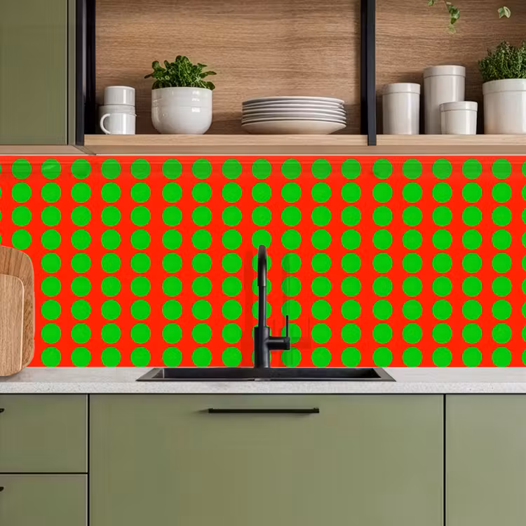 Stippen - Patroon - Groen keuken achterwand 2 middel 871 -sfeer3