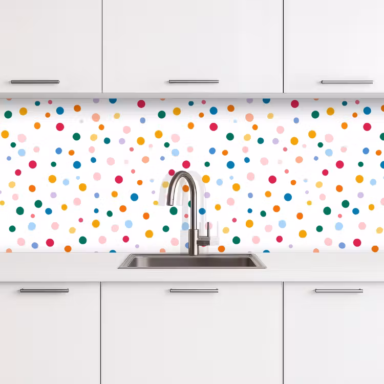 Stippen - Speels - Kleurrijk keuken achterwand 2 middel 871 -3d