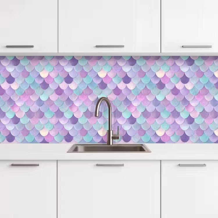Dromerig - Zeemeermin - Pastel keuken achterwand 2 middel 871 -3d