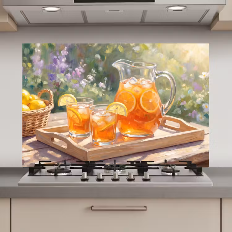 Drank - Citroen - Zomer - Tuin - Geel keuken achterwand spatscherm klein -3d_website