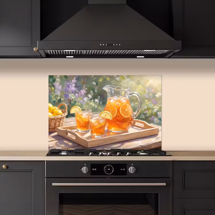 Drank - Citroen - Zomer - Tuin - Geel keuken achterwand spatscherm klein -sfeer1