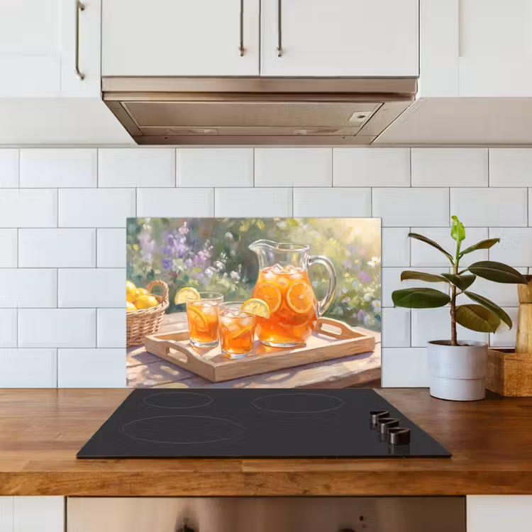 Drank - Citroen - Zomer - Tuin - Geel keuken achterwand spatscherm klein -sfeer2